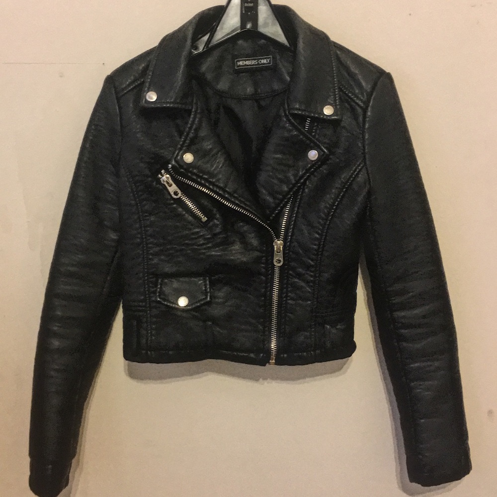 Members Only Vegan Leather Moto Jacket